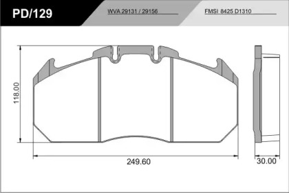 Комплект тормозных колодок FRAS-LE PD/129_HD PRO